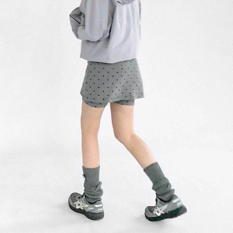 波点灰色弹力假两件运动裤裙显瘦瑜伽中低腰打底热裤半身裙健身裤,淘宝优惠券,粉丝福利购,淘宝优惠卷