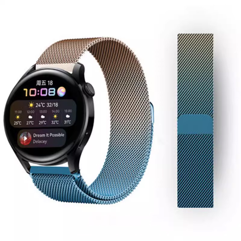 适用小米手表watch S3/2/1pro渐变表带小米color2米兰尼斯 xiaomi watchs2智能金属精钢华米男女20mm/22mm - 图3