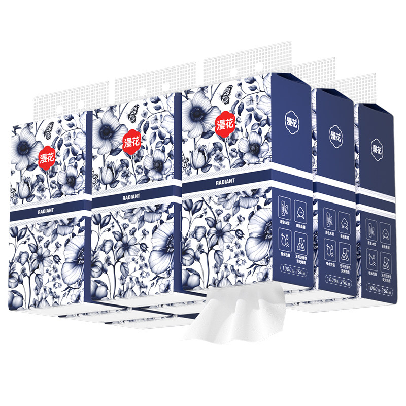漫花悬挂式抽纸家用实惠装中国风卫生纸原生木浆餐巾纸面巾纸抽纸