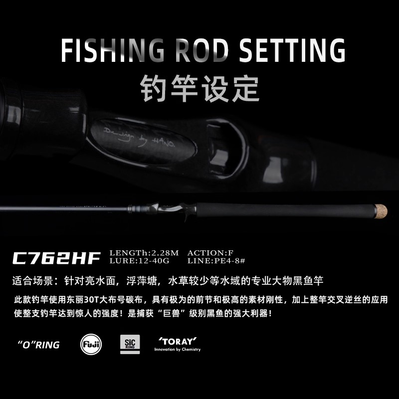 HANO瀚诺乌狸二代枪柄路亚竿雷强竿打黑专用远投竿单竿黑鱼竿 - 图2