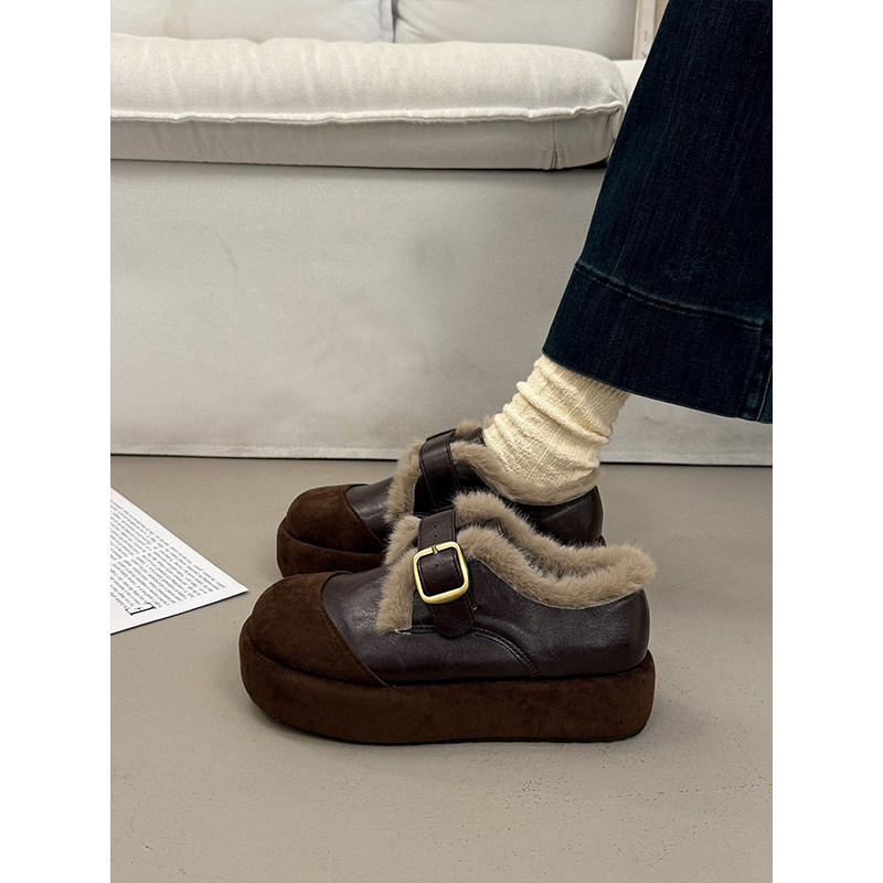 超火加绒毛毛勃肯鞋女毛绒厚底棉鞋2025新款爆款复古皮鞋单鞋平底,淘宝优惠券,粉丝福利购,淘宝优惠卷