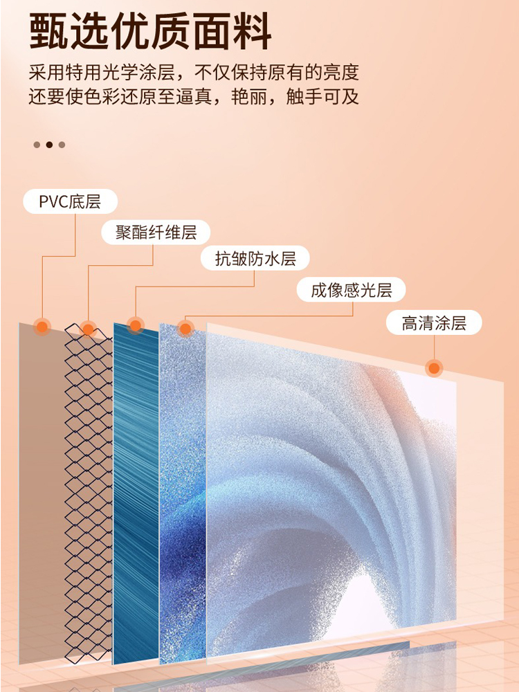 支架幕布投影布落地移动便携支架杆免打孔可壁挂72寸84寸100寸家用高清卧室投影幕布户外投影仪投屏办公幕布 - 图1