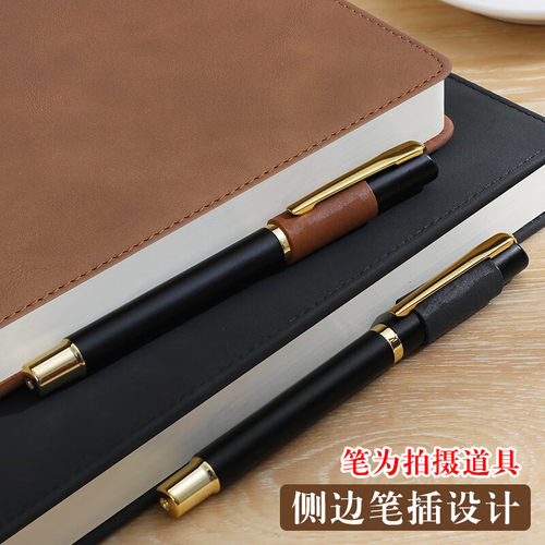 A4笔记本本子加厚商务2025年加大记事本高档新款办公用会议记录b5超厚特大号日记本记账本软皮面本可印logo - 图0