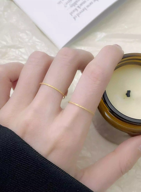 叠戴戒指2025新款爆款素圈戒指极细戒指女轻奢高级感食指戒指尾戒