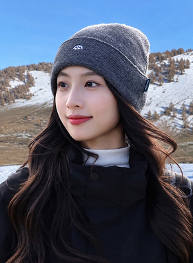 登山冷帽女士2026新款秋毛线针织帽大头围显脸小川西旅游包头帽子