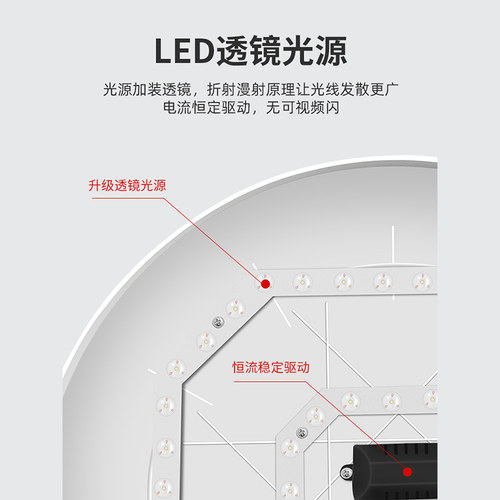 2024年新款led吸顶灯卧室灯客厅灯现代简约中山灯具圆形厨房阳台 - 图3