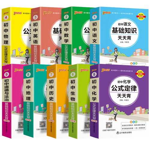 pass绿卡图书初中天天背语文数学物理化学生物地理政治历史小四门基础知识点汇总英语词汇语法古诗文文言文必背公式定律手册口袋书 - 图3