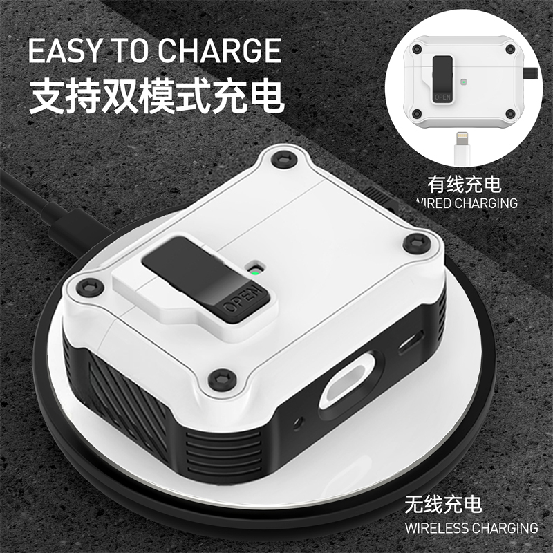 苹果airpodspro2耳机保护套适用airpods1/2无线蓝牙软壳airpods3/4简约纯色机甲全包防摔airpods代动漫通用-图2