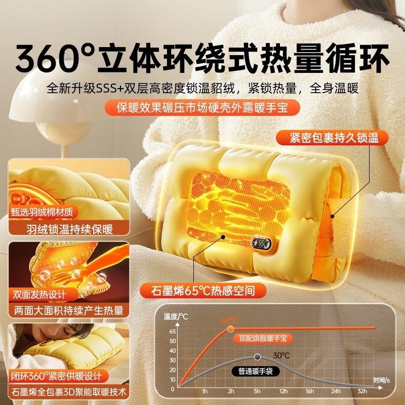 暖手神器暖手宝热水袋暖手袋】羽绒2025新款石墨烯无水手握式自发热暖宝宝女生礼物充电便携暖手宠神器3C认证,淘宝优惠券,粉丝福利购,淘宝优惠卷