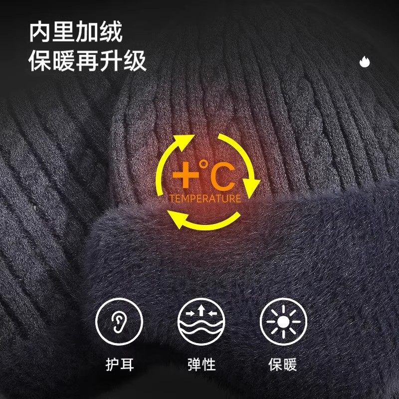 男士毛线帽冬季中老年人保暖秋冬针织护耳帽爸爸加绒毛线帽防风,淘宝优惠券,粉丝福利购,淘宝优惠卷