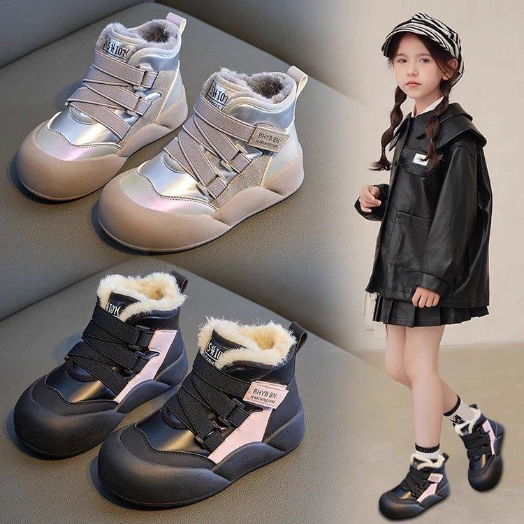 真皮女童雪地靴2024新款冬季加绒加厚东北棉鞋中大童棉靴女童鞋,淘宝优惠券,粉丝福利购,淘宝优惠卷