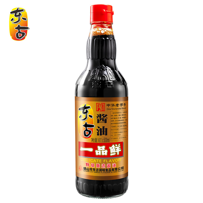 东古一品鲜酱油500ml/瓶特级酿造调味豉油味极鲜生抽商用鲜味一级