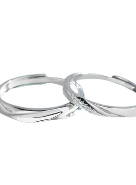 莫比乌斯环情侣戒指s925纯银一对对戒小众高级感礼物足银可调节