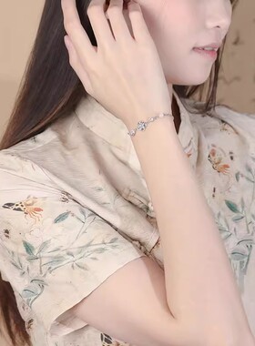 茉莉花银手链女生轻奢小众精致高颜值新款手镯高级感手饰2026玫瑰