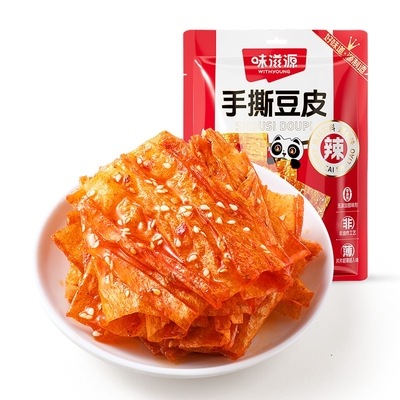 味滋源手撕豆皮辣片小吃休闲食品儿时辣条豆干即食豆腐干怀旧零食