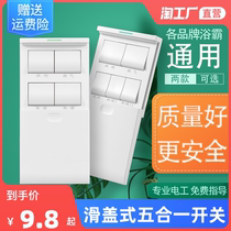 Bath Bully Switch Five Open Slide Lid Toilet Four Open Light Warm Bathroom Five All-in-one Wind Warm Toilet Panel Heating