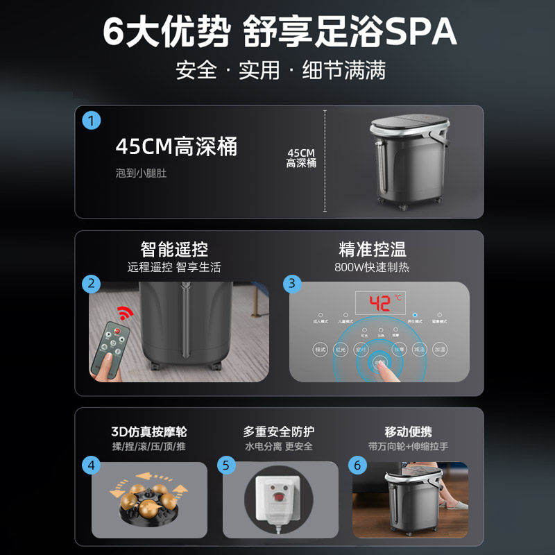 康佳送礼高深泡脚桶恒温加热养生足浴盆电动按摩家用全自动洗脚盆,淘宝优惠券,粉丝福利购,淘宝优惠卷