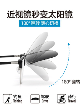 偏光太阳镜夹片式近视墨镜男士潮日夜两用夜视开车专用眼镜女骑行