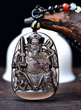 天然黑曜石真武大帝吊坠