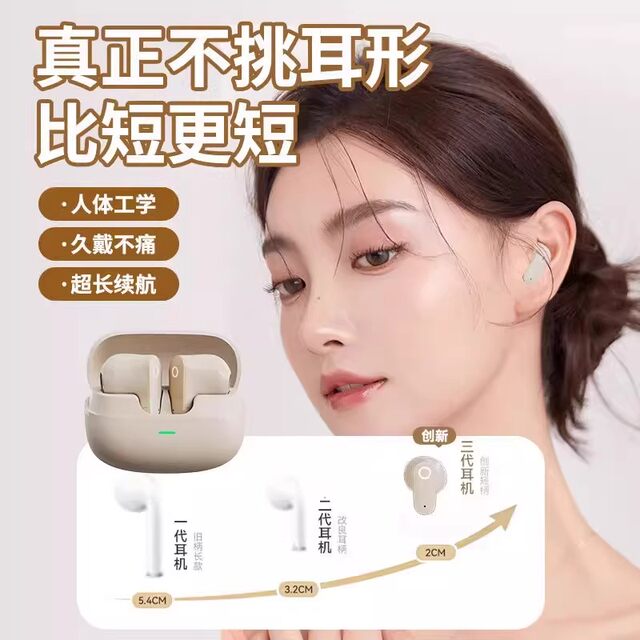 Berlin Voice Bluetooth Headset 2025 New Semi-In-Ear Sports Student Noise Reduction Long Battery Game Waterproof