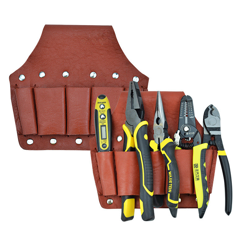 腰包男牛皮工具包加厚多功能维修五联套腰间用纯牛皮电工腰带结实,淘宝优惠券,粉丝福利购,淘宝优惠卷