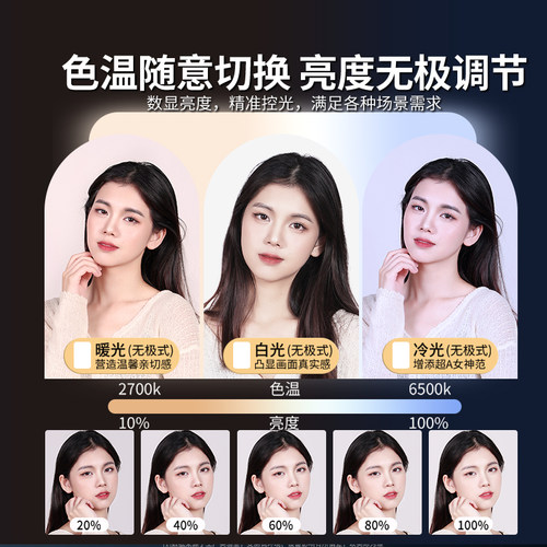 补光灯直播专用摄影平板灯主播led直播间主播专用室内摄影棚拍摄打光拍照美食灯柔光拍视频珠宝带货棚面方形 - 图3