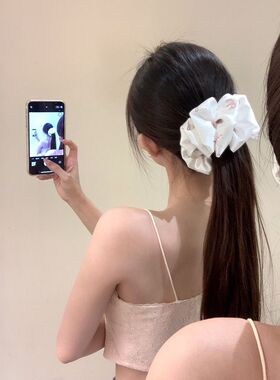 高颜值蝴蝶结波点香蕉夹少女高马尾夹发卡清新百搭盘发一字夹蓝色