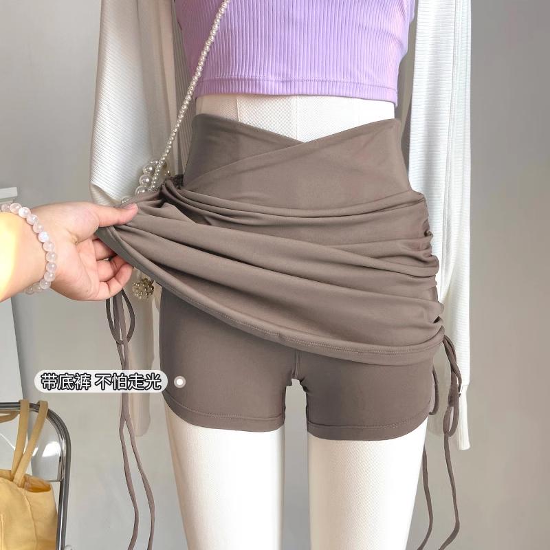 夏季瑜伽运动短裙女速干裙防走光跑步健身裤裙大码半身包臀裙抽绳,淘宝优惠券,粉丝福利购,淘宝优惠卷