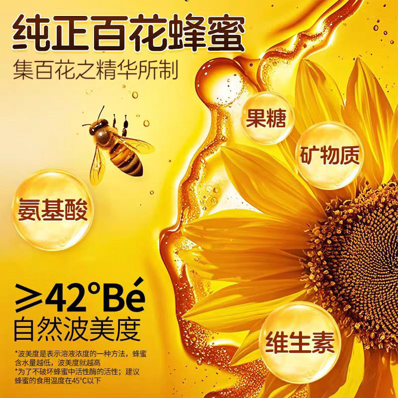 洛熹纯正天然野生百花蜂蜜无添加正宗农洋槐家土蜂蜜野生果味茶,淘宝优惠券,粉丝福利购,淘宝优惠卷