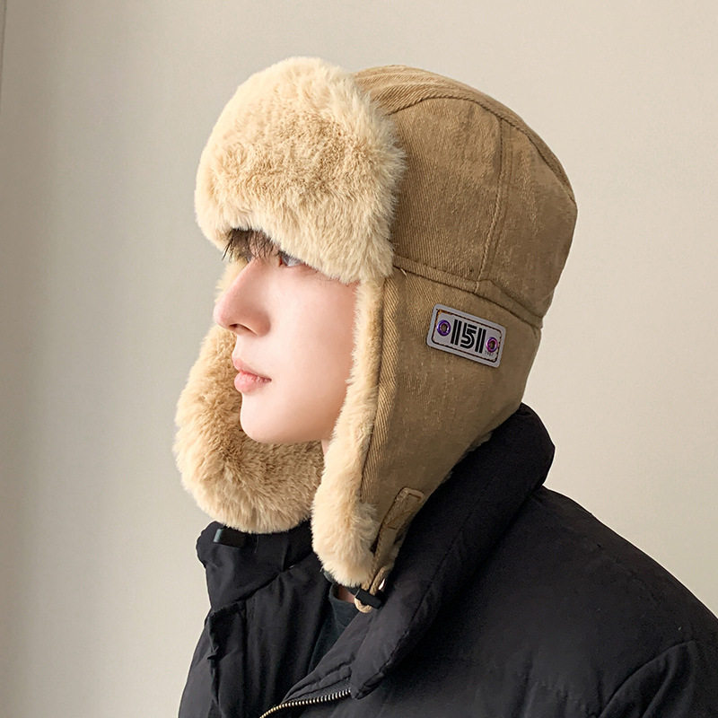 帽子雷锋帽男2025新款冬季骑行防风保暖护耳棉帽加绒加厚防寒黑色,淘宝优惠券,粉丝福利购,淘宝优惠卷