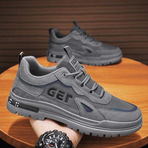2026休闲劳保鞋男款四季透气防滑耐磨工地包头防护鞋男鞋黑色鞋子 - 图0