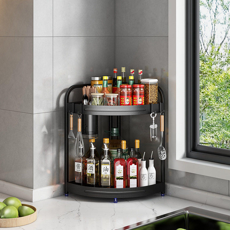 厨房调料品置物架墙角落台面转角刀架三角多功能角落调味罐收纳架,淘宝优惠券,粉丝福利购,淘宝优惠卷