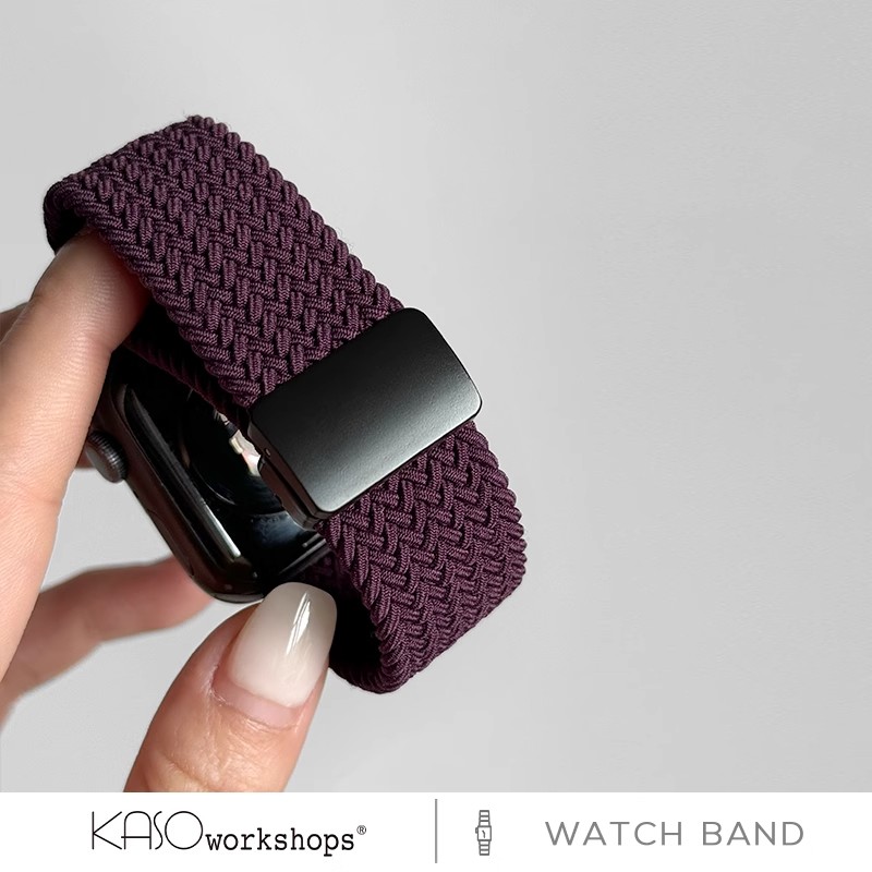 【细款】适用iwatch10表带S9苹果手表applewatch9夏天新款S8尼龙S7编织磁吸S6高级可爱透气SE女S10男运动创意 - 图1