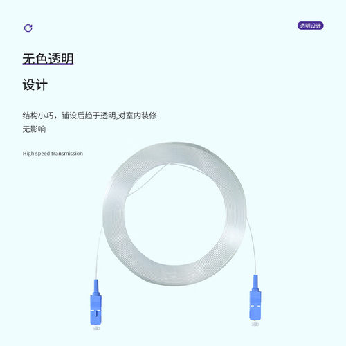首千 透明隐形光纤室内FTTH全屋组网光纤线单模单芯SC/LC/FC隐形光纤电信级光纤线光猫延长线隐藏式家用光纤 - 图0