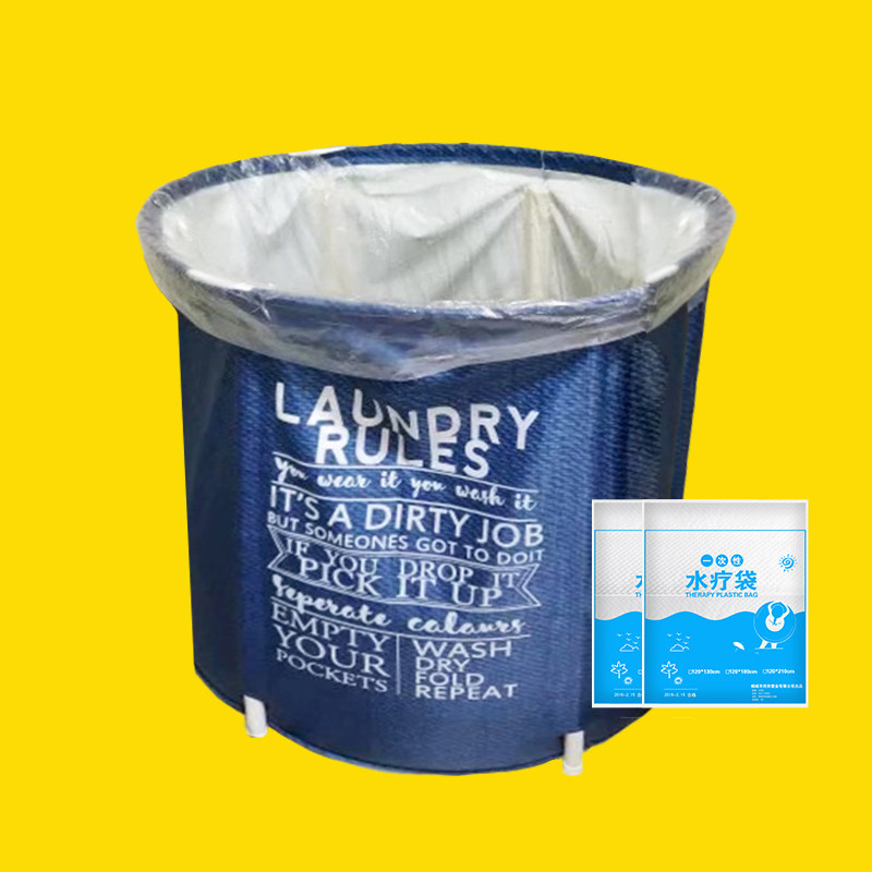 一次性泡澡袋子浴桶加厚折叠洗澡圆桶塑料膜套儿童泡浴袋美容院