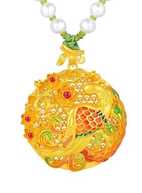 新中式国潮花丝首饰珐琅烧蓝凤凰吊坠民族风复古凤栖梧桐挂坠