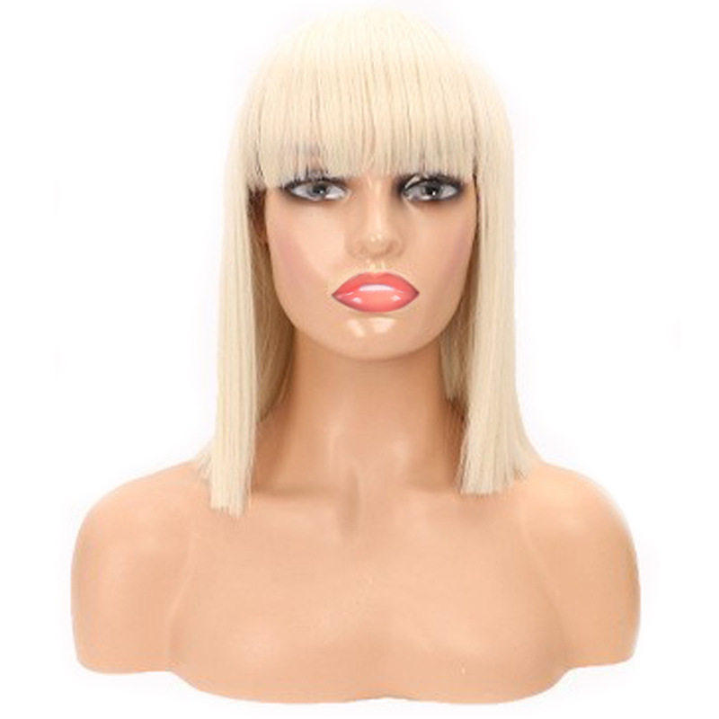 外贸欧美假发女短齐刘海波波头一刀切化纤假发头套wigs直发片女士,淘宝优惠券,粉丝福利购,淘宝优惠卷