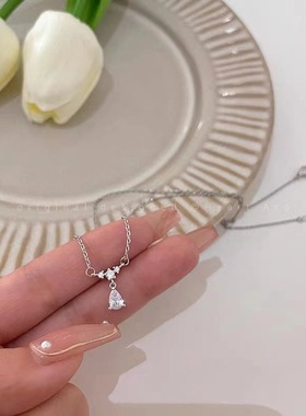 人鱼之泪水滴项链女轻奢小众高级感锁骨链2025新款爆款精致配饰品