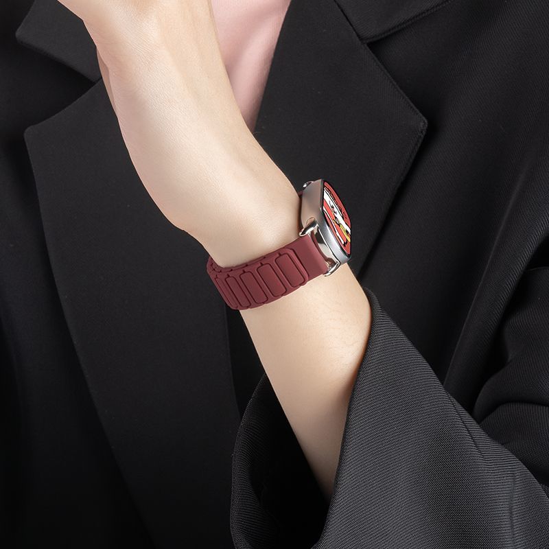 适用小米手环10/NFC表带新款9/8/7/6/5/4/3反扣磁吸硅胶腕带十九八七六代NFC通用高级运动透气智能腕带9夏天 - 图2