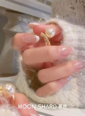 悬空仿珍珠戒指小众新款设计气质复古高级时尚指环秋冬新款指环