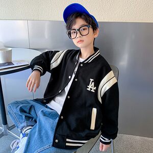 男童加厚一体北极绒秋冬装外套女童棒球服春秋中大童洋气男孩夹克