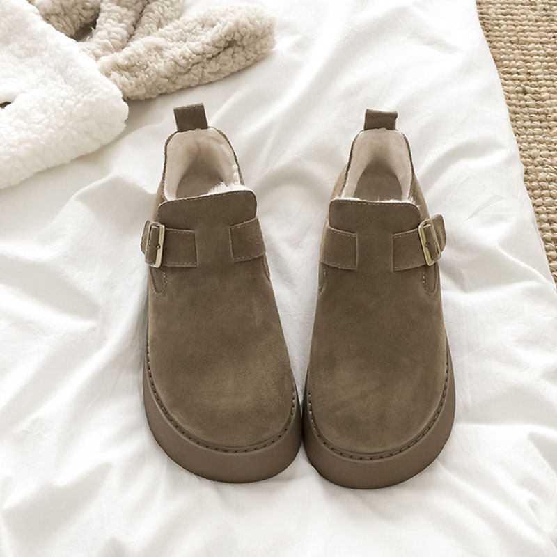 厚底增高加绒保暖勃肯鞋女鞋2025新款冬季雪地靴乐福鞋一脚蹬棉鞋,淘宝优惠券,粉丝福利购,淘宝优惠卷