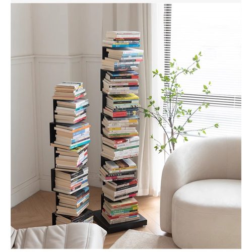 隐形书架落地置物架铁艺简易书柜客厅一体靠墙书本收纳架上墙桌面 - 图0