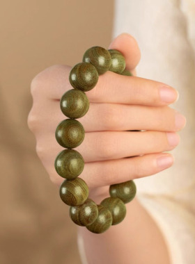 绿檀木质单圈手串 一条装