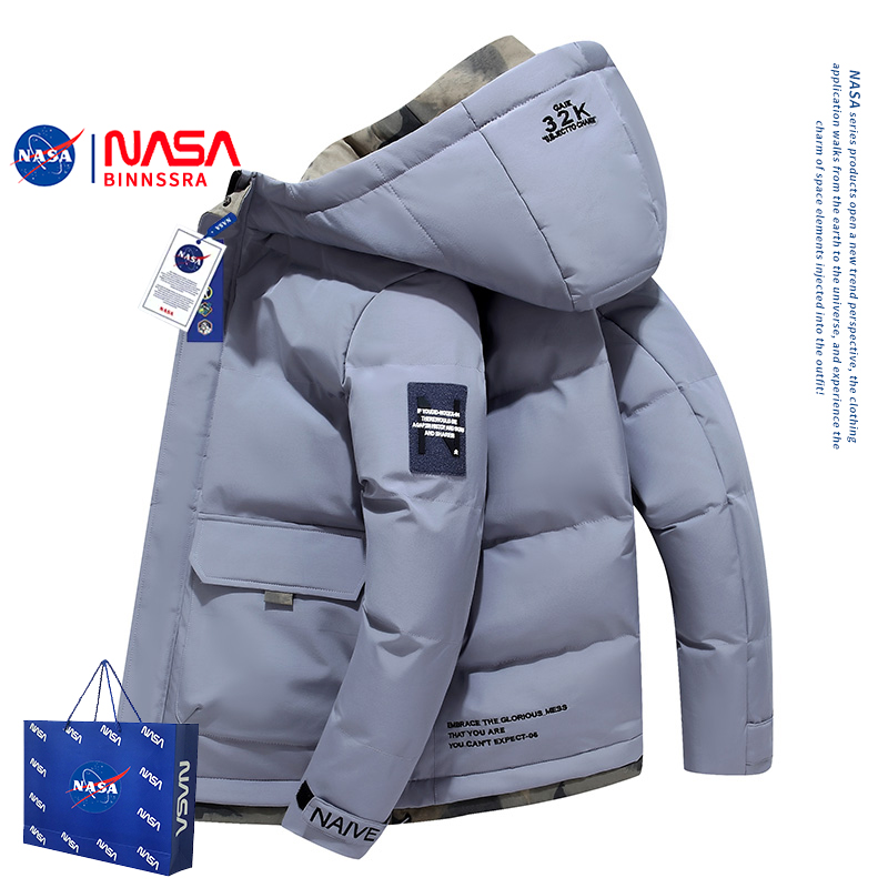 NASA羽绒服男士外套冬季棉衣2023新款工装羽绒棉服男款外套男棉袄