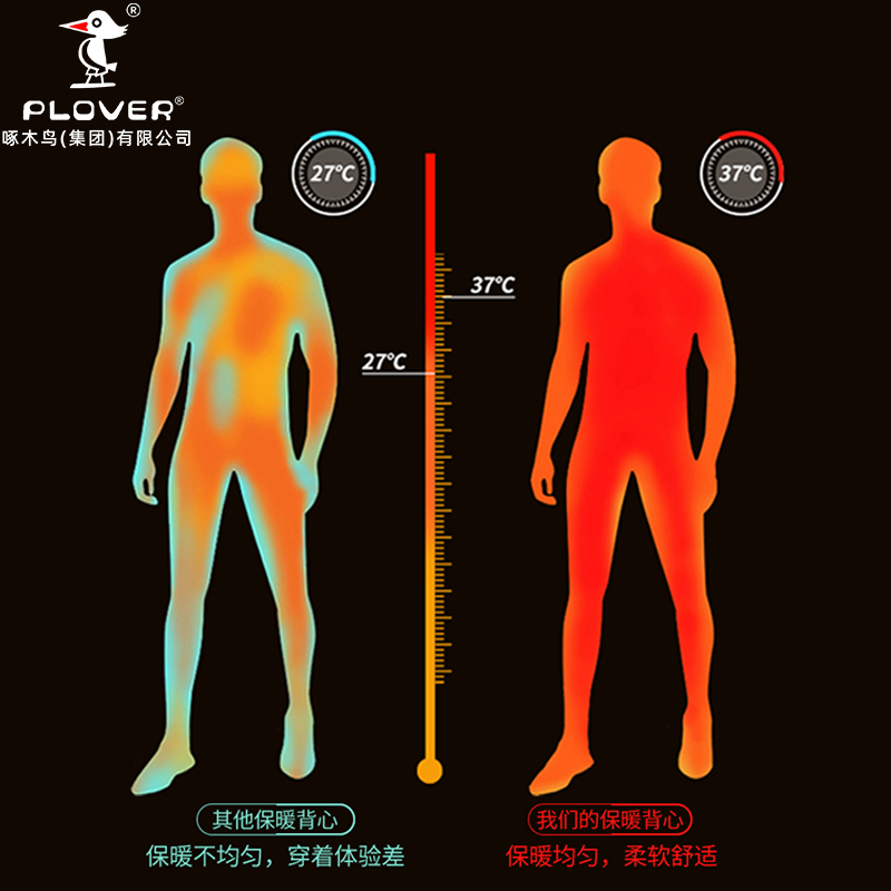 德绒发热保暖内衣双面加绒加厚内搭男士背心打底衣女款上衣冬贴身