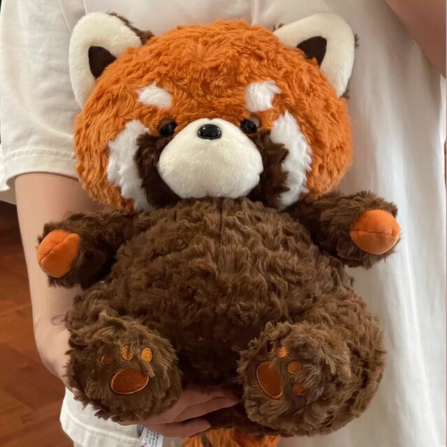 ງາມ panda ສີແດງ plush toy raccoon doll ນອນ doll ຂອງຂວັນວັນເກີດສໍາລັບເດັກຍິງ, ຫມູ່ເພື່ອນທີ່ດີທີ່ສຸດແລະເດັກນ້ອຍ