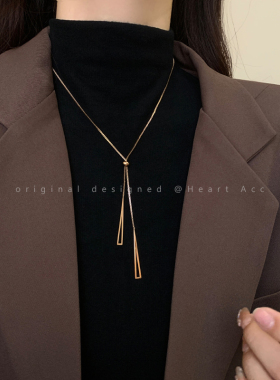 钛钢项链女高档大气高级感长款装饰毛衣链搭配衣服时尚配饰蛇骨链