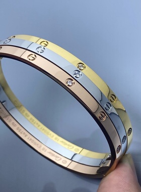 love手镯轻奢不掉色螺丝情侣款