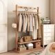 Chinese style coat rack floor-standing clothes rack household clothes drying rack simple bedroom bamboo storage clothes rack